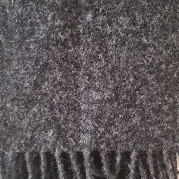 Black / Dark Grey Wool Scarf by Muji - Picture 2 of 3